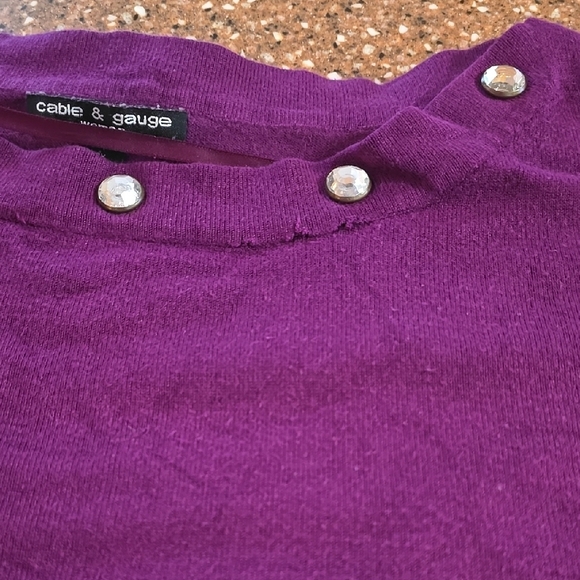 Cable & Gauge Rich Purple Blouse with Silver Button Details - Picture 7 of 7